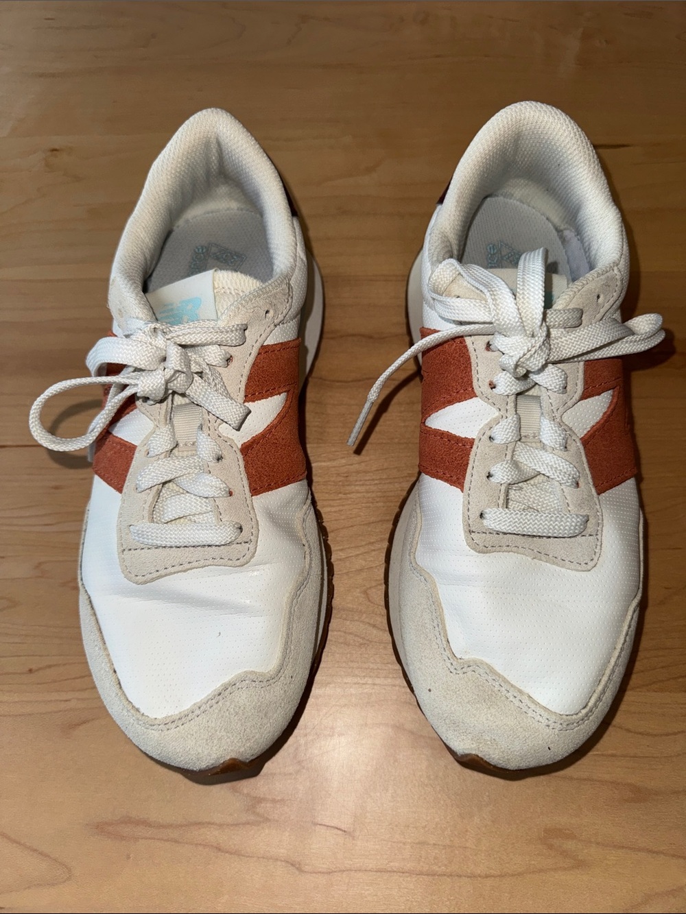 Women’s New Balance 237 Sneaker in the Sea Salt and Soft Copper, size 8